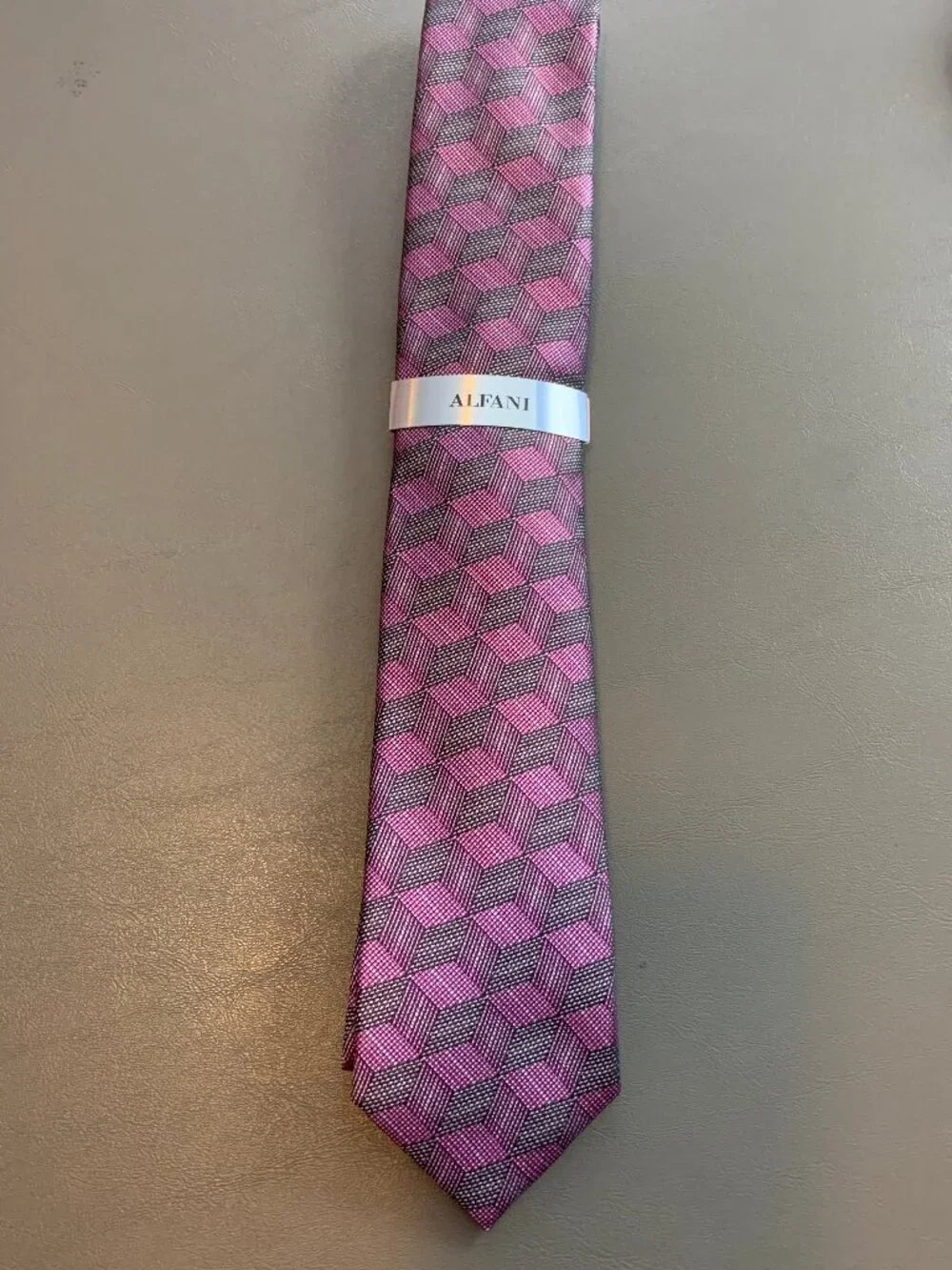 Alfani Men's Abstract Cube 2.75'' Neck Tie, Berry Pink Purple Multi, One Size